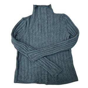 Madewell Green High Neck Ribbed  Sweater